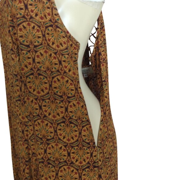 Laundry by Shelli Segal Vintage Maxi Dress Mandala print Lace up back Size 14 - Picture 10 of 16